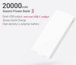 Original Xiaomi Power Bank 3  20000mAh  Portable Charger Support