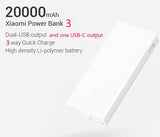 Original Xiaomi Power Bank 3  20000mAh  Portable Charger Support