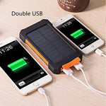 Solar Power Bank Waterproof 30000mAh Solar Charger USB Ports External Charger